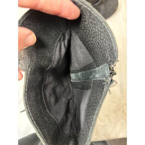 MIA Aleshia Tall Black Suede Knee High Boot w Buckles Zip biker Size 8.5 - Picture 13 of 14